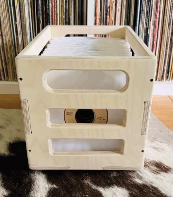 7" 45 RPM Vinyl Wooden Milk Crate