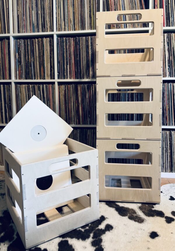 12" Vinyl Wooden Milk Crate - Image 2