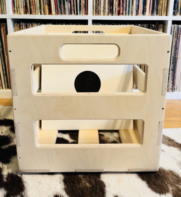12 inch Wooden Milk Crate for Vinyl